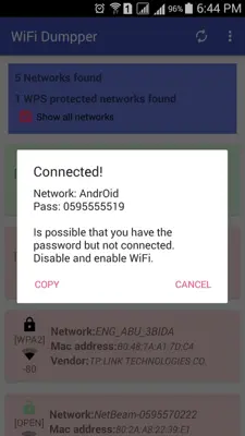 WiFi Dumpper ( WPS Connect )‏ android App screenshot 2